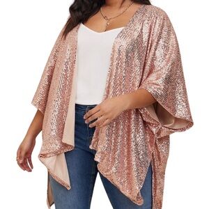 Torrid Rose Gold Sequin Kimono